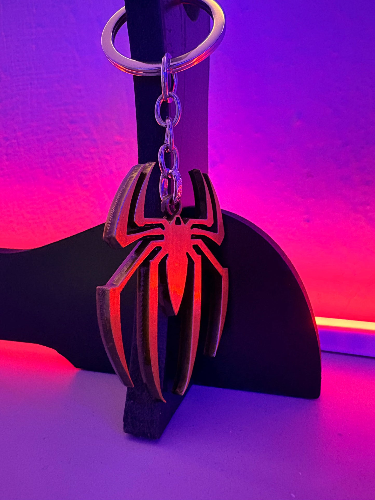 Golden Spider-Man Emblem Metal Keychain
