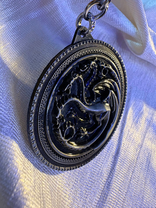 House Targaryen Dragon Medallion Metal Keychain (Game of Thrones)