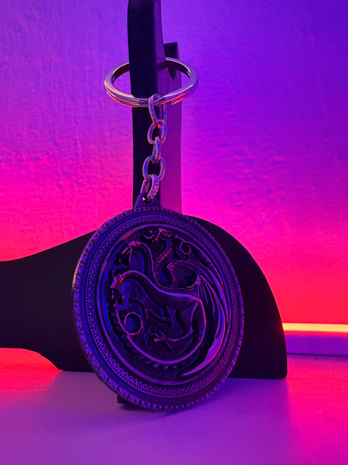 House Targaryen Dragon Medallion Metal Keychain (Game of Thrones)