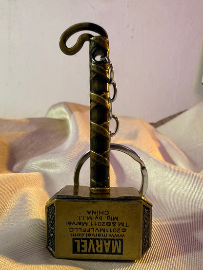 : Antique Bronze Mjolnir Thor's Hammer Metal Keychain (Marvel)