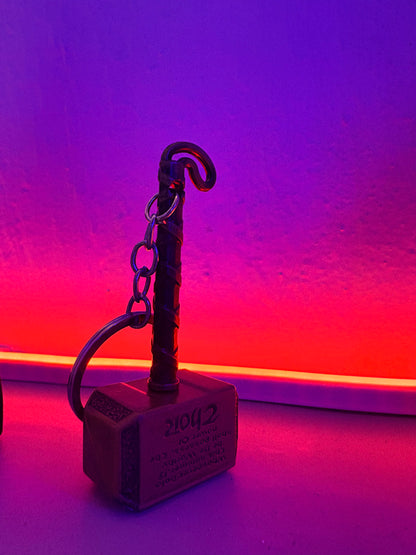 : Antique Bronze Mjolnir Thor's Hammer Metal Keychain (Marvel)