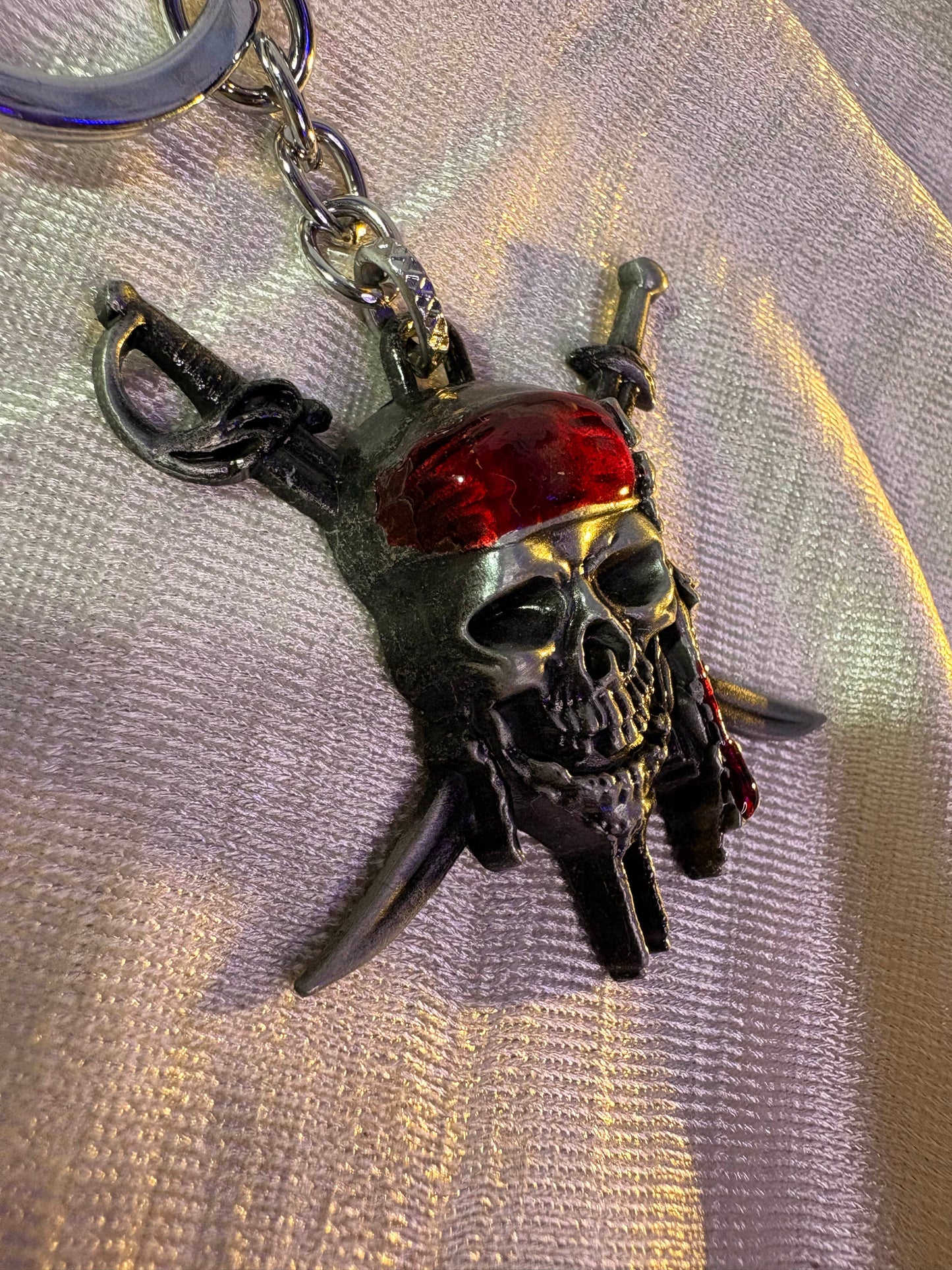 Captain Jack Sparrow Pirate Skull Metal Keychain