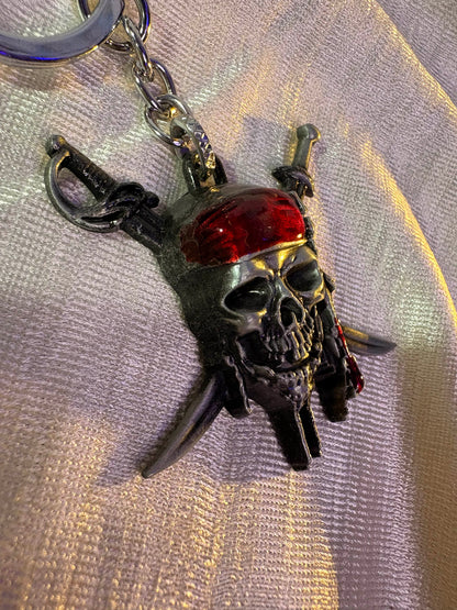 Captain Jack Sparrow Pirate Skull Metal Keychain
