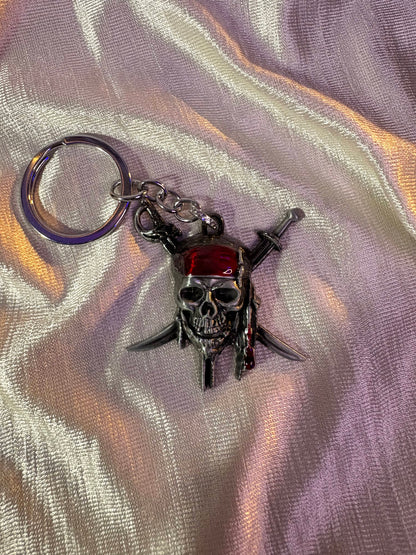Captain Jack Sparrow Pirate Skull Metal Keychain