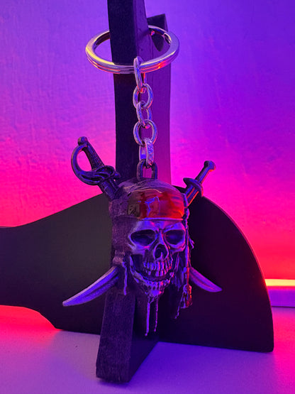 Captain Jack Sparrow Pirate Skull Metal Keychain