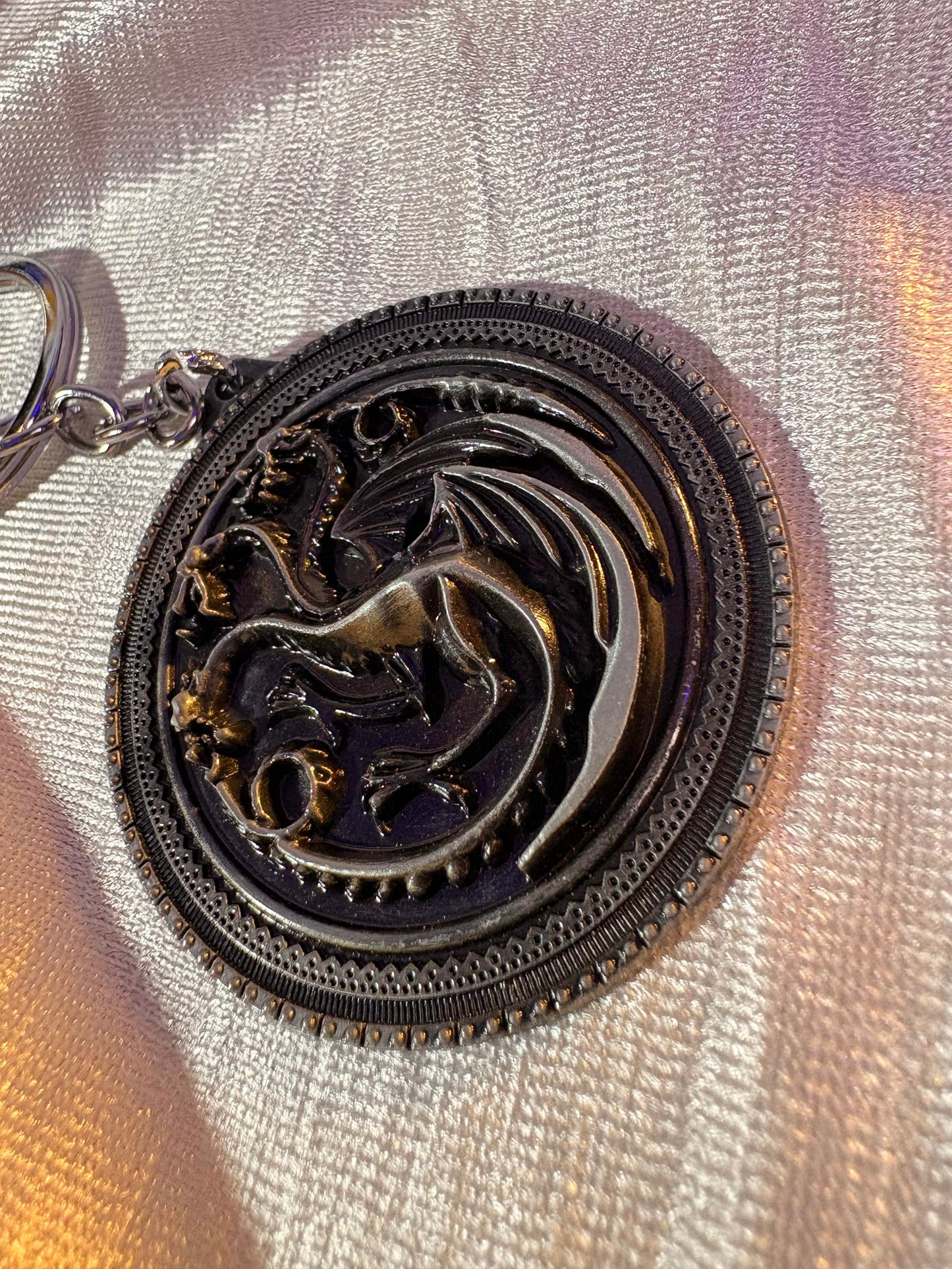 House Targaryen Dragon Medallion Metal Keychain (Game of Thrones)