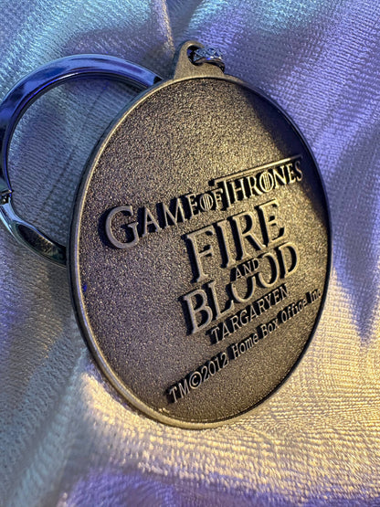 House Targaryen Dragon Medallion Metal Keychain (Game of Thrones)