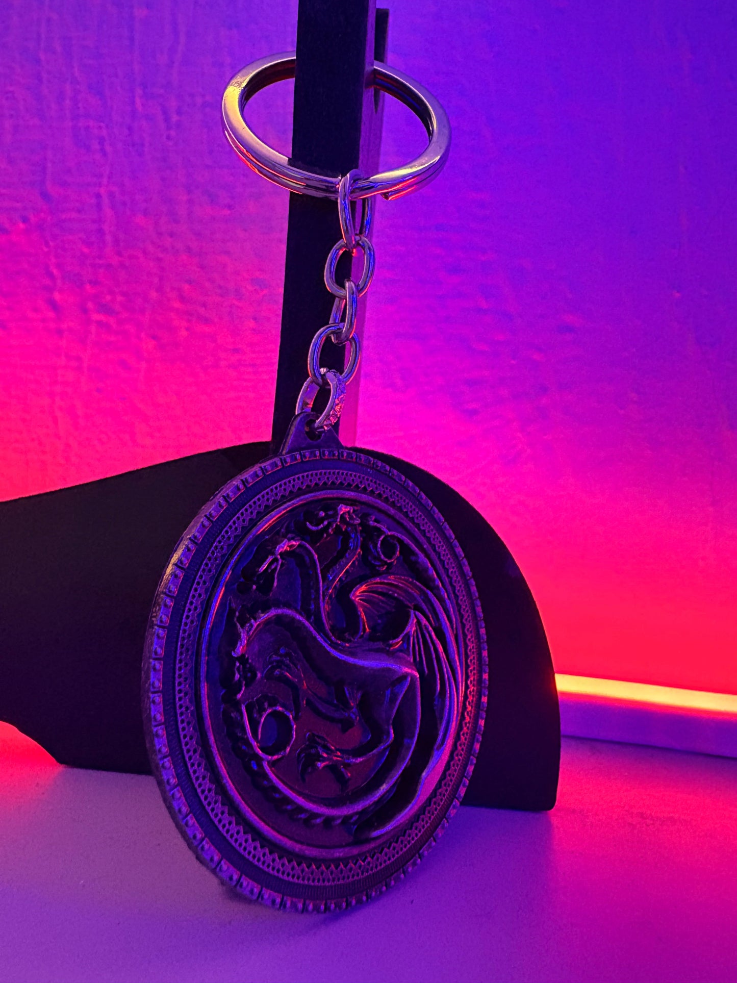 House Targaryen Dragon Medallion Metal Keychain (Game of Thrones)