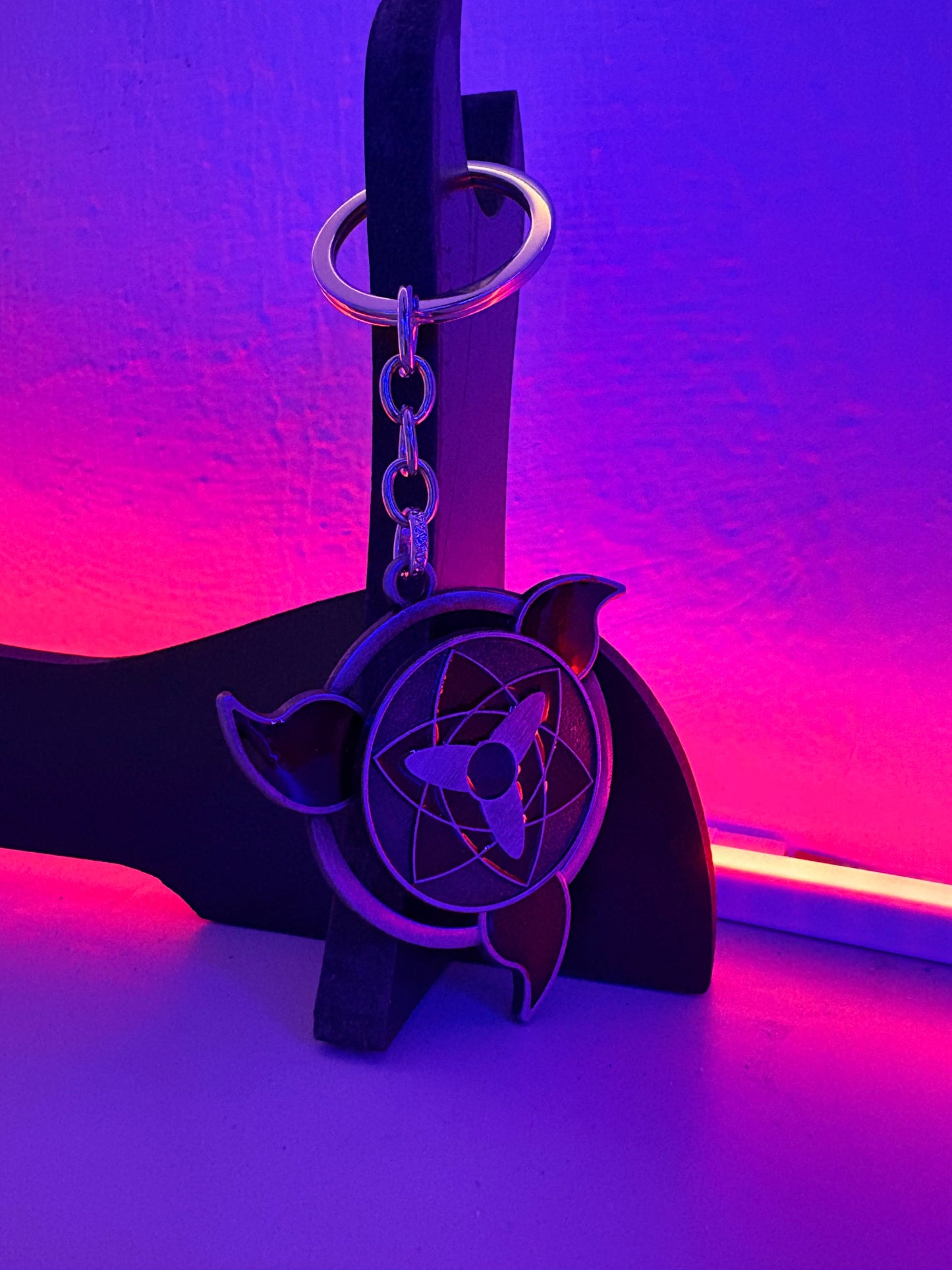 Sasuke Uchiha Eternal Mangekyou Sharingan Metal Keychain (Naruto)